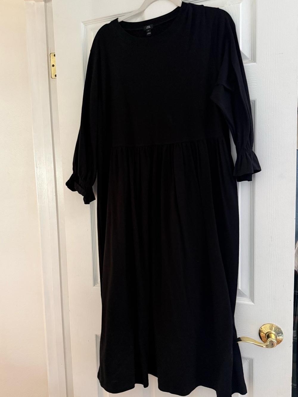 ASOS River Island Black Midi Dress with Ruffle Cuffs